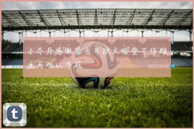 小乔丹感慨若当年欧文哈登不伤雄鹿或难以夺冠